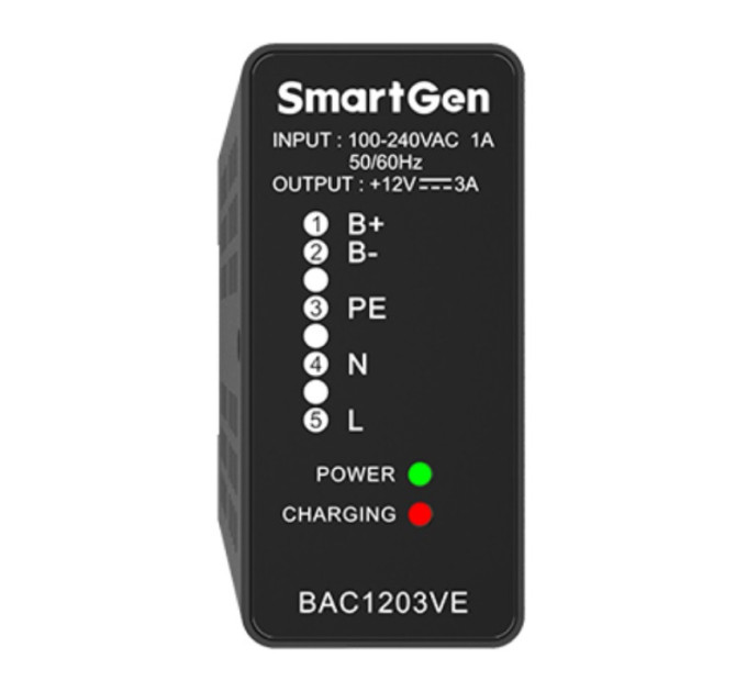 SmartGen BAC1203VE (12V/3A, 90-305VAC, 45/65Hz) Mini battery charger